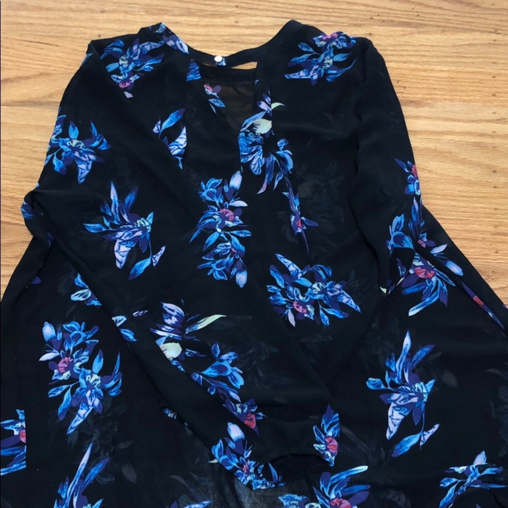 Shear long sleeve blouse